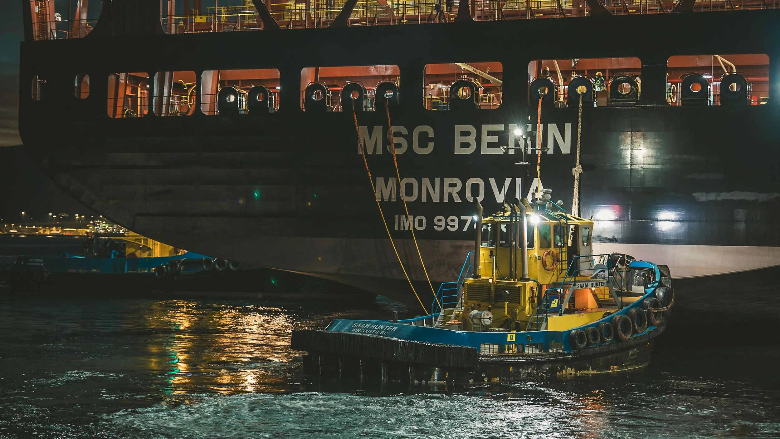 Navire MSC Benin au terminal GCT Vanterm — tournage au port de Vancouver